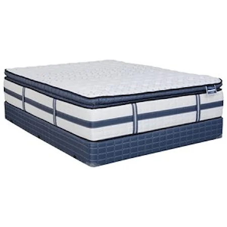 Queen Plush Pillow Top Mattress and 9" Blue Jean Foundation